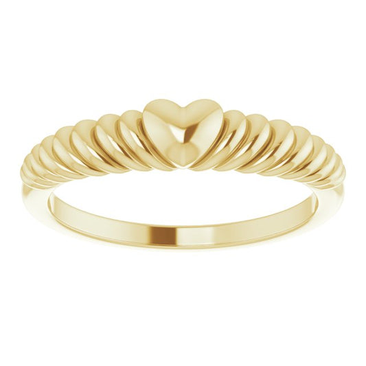 Puffy Heart Rope Stacker Ring
